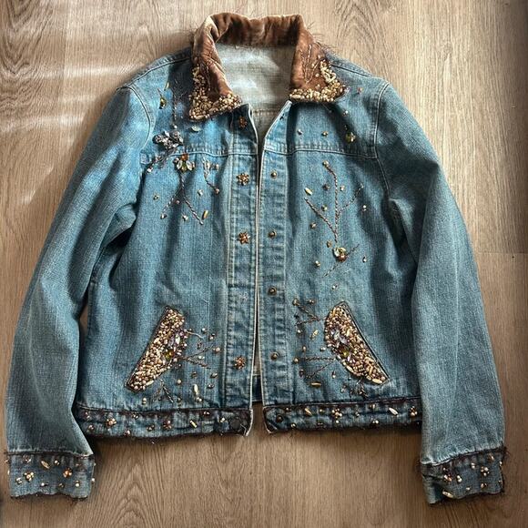 Vintage beaded denim jacket